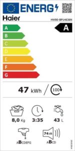 Lave-linge Haier 8kgs Hatrium HW80-BP14636N - Image 5