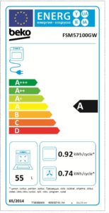 Cuisinière BEKO VITROCERAMIQUE 50 cm | FSM57100GW - Image 4