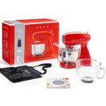 Smeg Robot Rouge SMF43RDEU + Bol en verre + Tablier + Livre de recettes
