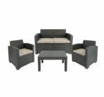 Salon de jardin Rattan Loungeset 4 pièces
