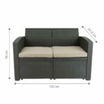 Salon de jardin Rattan Loungeset 4 pièces - Image 4