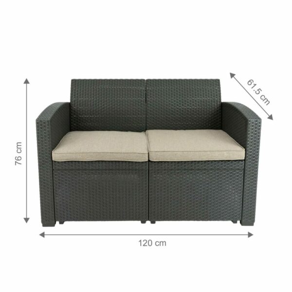 Salon de jardin Rattan Loungeset 4 pièces - Image 4
