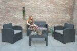 Salon de jardin Rattan Loungeset 4 pièces - Image 3