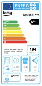 Sèche-linge Beko 9kgs A+++ DH9552TXW - Image 6