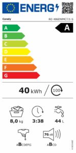 Lave-linge 9kgs Candy RO486DWMC7/1-S - Image 5
