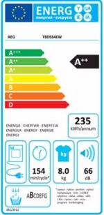 Sèche-linge 8kg AEG T8DE84EW - Image 6