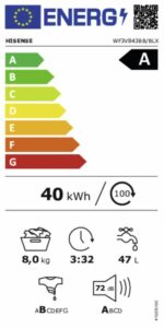 Lave-linge Hisense 8 kg WF3V843BB/BLX Noir - Image 7