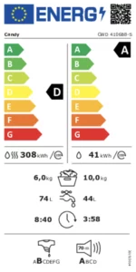 Lave-linge séchant Candy ProWash&Dry 300 GWD 4106B8-S 10/6 kg Blanc - Image 5